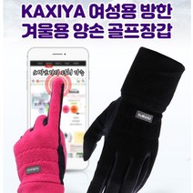 여성 겨울 골프장갑 여자 방한 양손 기모 골프장갑, 블랙 21호