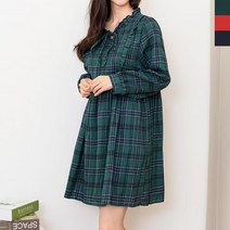 키치 체크 여자 넥 프릴 미니원피스 여름코디 봄스타일링 하객룩 가을패션 데이트룩 롱스커트