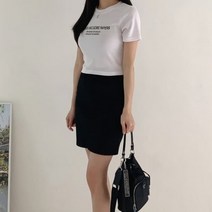 디작소 여성 여름 너피드 속밴딩 베이직 미니 스커트