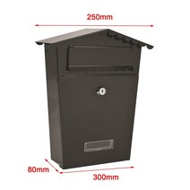 인테리어 예쁜 전원주택 택배함 스탠드 우편물 주택 디자인 엔틱 단독주택 야외 고급 미니 소리함 우편함 우체통 금속 키 잠금 메일 상자 잠금 벽 마운트 사서함 보안 키 드롭 상자, 검은색