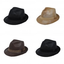 가죽 빈티지 정장 페도라 가죽페도라 남자중절모