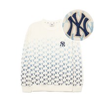 [국내정품]MLB 엠엘비 클래식 그라데이션 모노그램 오버핏 맨투맨 NY Cream