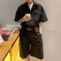 디오즈 벨트 가방 반팔 점프 수트