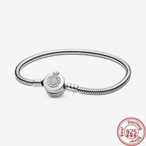 염주종류 정통 100% 925 스털링 실버 오리지널 스네이크 체인 하트 팔찌 & DIY 비드 럭셔리 미 쥬얼리, 09 GDL056_04 19cm