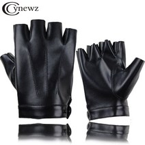 저무리 핑거리스 남성 장갑 PU 가죽 모터 펑크 블랙 하프 핑거 야외 운전 Guantes