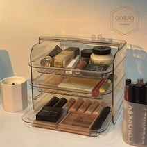 [고르소]고르소 심플 컨트리 화장품 수납함 정리함 보관함 화장, 색상:투명|사이즈:단품