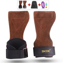 가죽 미끄럼 방지 역도 그립 장갑 1 쌍 체조 아령 바벨 피트니스 체육관 무게 크로스 핏 보디 빌딩 훈련, Free Size, Brown 2