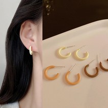 일호장신구 파스텔 칼라 미니 링 세트 [은침] 귀걸이클러치증정 작은 C형 아이보리