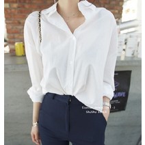 G124647기본 화이트 박시셔츠 남방 블라우스