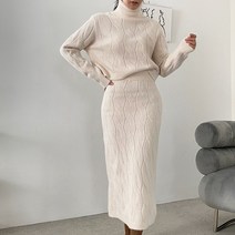 르엠마 SET [신상] 긴팔원피스 여성니트 중년원피스 여성스웨터 스웨터 롱 니트 폴라티 목티 롱원피스 가을원피스 롱니트 니트원피스 겨울 원피스 81128(1)