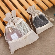 린넨 파우치 소형 레이스 복주머니 방향주머니