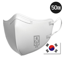 진짜 국가대표가 쓰는 국가대표마스크 KF94 새부리형 화이트/블랙/그레이. 카타르 응원 국가대표축구팀 KFA, 50매(1박스), 화이트