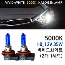 5000K 비비드화이트 현대 그랜져 자동차램프 전조등 상향등 하향등 안개등, 5000K 그랜져하이브리드 14년 안개등 H8(2개1세트), 1세트, H8