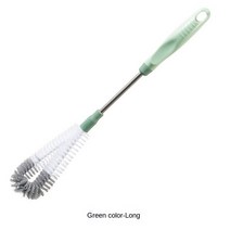 긴 손잡이 컵 세척 브러시 아기 병 주방 벽 차단기 진공 오염 제거 청소, [02] Short-light green