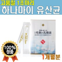 맛있는 요거트맛 1조 유산균 30포 x1개 1개월분 하나마이 일본산 1조마리 수입신고필 스틱 물에 타먹는 마시는 미세 분말 가루 고급 플래티넘 프로바이오틱스 엔테로코커스