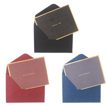 고급 결혼축하카드 편지지 봉투 미니 인사말 결혼기념일 감사 답례 손님 초대장, 색상, 검정색