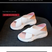 ZZJJC 통굽 샌들 여성 미끄럼 방지 웨지힐 슬리퍼 2종 캐주얼 토오픈 운동화인스 러시
