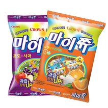 크라운제과 마이쮸 포도사과 + 요거트오렌지, 284g+328g, 2개