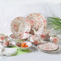 플레이팅 회 오벌 스테이크 파스타 카페 접시 홈카페 샐러드볼 빈티지 이쁜 그릇 사막 장미, G.커피컵과접시