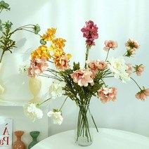 스카비오사 조화 6컬러 부쉬 생화같은 실크플라워 인테리어소품, 화이트