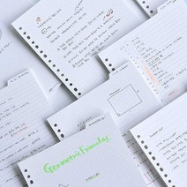 떡제본 그리드 종이 유선 다이어리 속지 바인더 내지