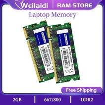 Memoria Ram DDR2 2GB PC26400S 800MHz PC25300S 667MHZ 200PIN 1.8V 비 ECC SODIMM 데스크탑 메모리 CL5 듀얼 채널, [2] DDR2 2GB 800MHZ