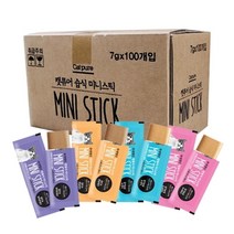 캣퓨어 미니스틱 고양이 스틱형간식 100개묶음, 참치와 등푸른생선