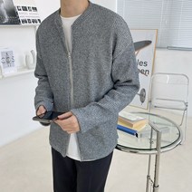 애드매이브 스판 골지 라운드 집업 가디건(4color)