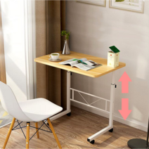 높이조절책상 일자목 거북목예방 컴퓨터책상 스탠딩 이동식, 아이보리(중)
