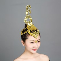 공연용 화려한헤어장식 오프닝 민족현대무용 머리꽃 반짝이 머리장식 라틴댄스 무대 광장무대, 53 초콜릿