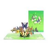 3D 팝업 인사말 카드 봉투 수제 엽서 발렌타인 데이 결혼 장식과 함께 나비 어머니의 날 기프트 카드