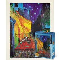 퍼즐피플 명화 직소퍼즐, 밤의카페테라스 1000P 액자포함(우드화이트), 1000피스