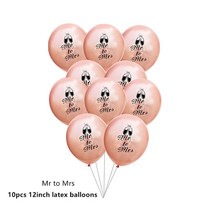 브랴이덜 샤워 용품 소품 풍선 셀프 생일 파티 프로포즈웨딩 장식 로즈 골드 신부, 10pcs 미스터  mrs