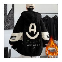 티피/Teepie 남성 패션 스웨이드 코트 겨울 트렌드 캐주얼 후드 코트