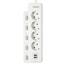필립스 과부하 자동차단 고용량 USB 멀티탭 4구 1.5M CHP4740W