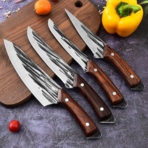 핸드메이드 고기칼 주방 중식도 정육칼 다용도 캠핑 나이프단조 고기 식칼 정육점 칼 세트 5cr15 스테인레스 스틸 고기 생선 과일 야채 슬라이스 뼈 사냥 주방 요리사 칼, 덮개가 있는
