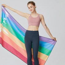 데코양 비치타올 큰수건 극세사 타월, 레인보우