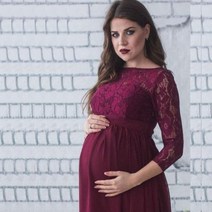 만삭촬영 임산부드레스 임부복 Puococo임산부 드레스 출산 사진 소품 여성 임신 의류 레이스 촬영