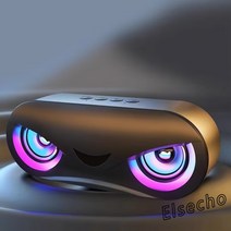 ELSECHO 레인보우 LED 블루투스 스피커 우퍼 스피커, 실버색
