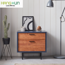 행운가구 빈센트 원목 거실장 2단 협탁 티비다이 1200 1500 낮은 북유럽 수납 TV AV장, 빈센트 2자2단 협탁_네이비