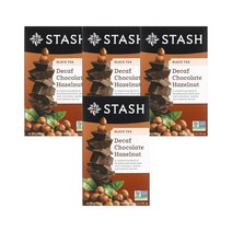 스태쉬티 홍차 디카페인 초콜릿 헤이즐넛 36g 18티백 Stash Tea Black Tea Chocolate Hazelnut Decaf, 4팩