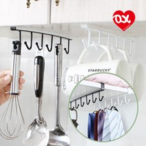 주방 정리 (SIX 고리행거) 다용도 수납 걸이 국자걸이, SIX블랙