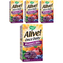 네이쳐스웨이 얼라이브! 원스 데일리 우먼 50+ 울트라 포텐시 멀티-비타민 타블렛, 60개입, 4개