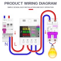 앱단상 레일 스마트 에너지 미터 전력 소비 홈, WIFI AC110-220V 100A