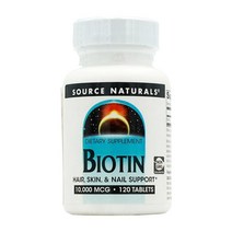 소스내추럴스 비오틴 10000 mcg 120 타블렛, 2병, 120정