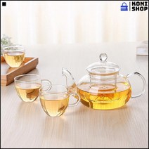 녹차주전자 찻잎 2~4명 우려 먹을수 있는 유리 차포트 민들레차주전자