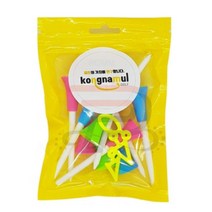 VEDANA 고무골프티 골프티방향꽂이 골프핀 골프에이밍티 골프볼티, 7.0cm/색상혼합(10개) + 방향꽂이(3개) 세트