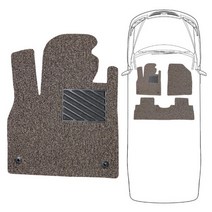 포터2 봉고3 코일매트 고무매트 바닥 1톤트럭 마이티 다마스 라보, 브라운, e마이티2.5톤(1열만출고)확장형 2p