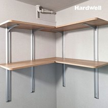 하드웰 시스템 벽선반 2단 높이 100cm 세탁실 벽걸이 원목, 2단 높이100cm(상판:90x35cm), 화이트 상판
