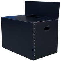 뉴프라테크 이사박스 1호(벨크로형)-5개묶음 [벨크로 부착 박스] 포장 택배 수납 플라스틱, 검정